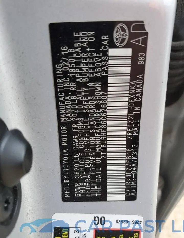 2T1BURHE8GC626607# 12