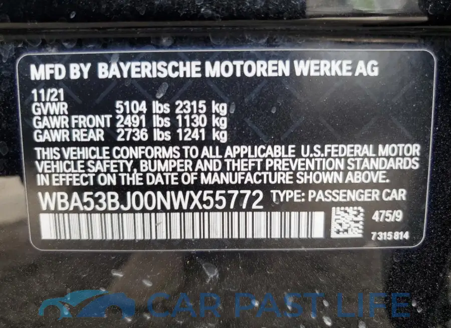 WBA53BJ00NWX55772# 12