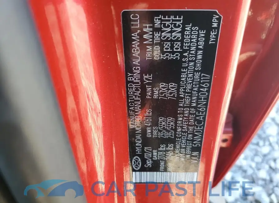 5NMJECAE6NH046117# 13