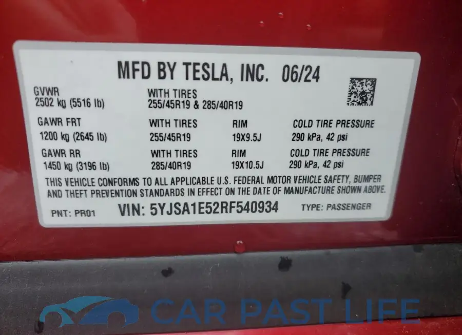5YJSA1E52RF540934# 14
