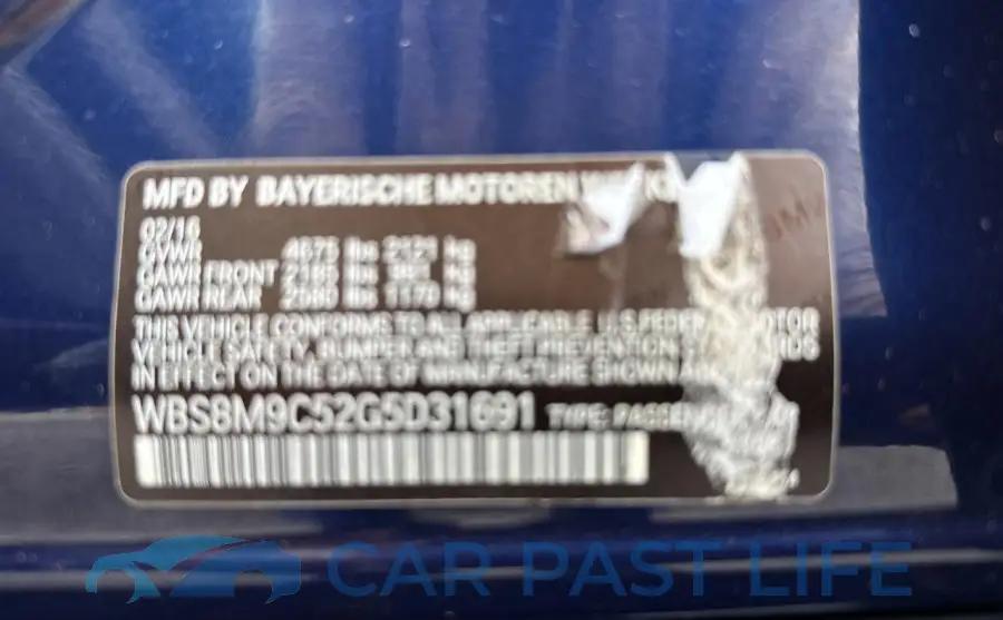 WBS8M9C52G5D31691# 10