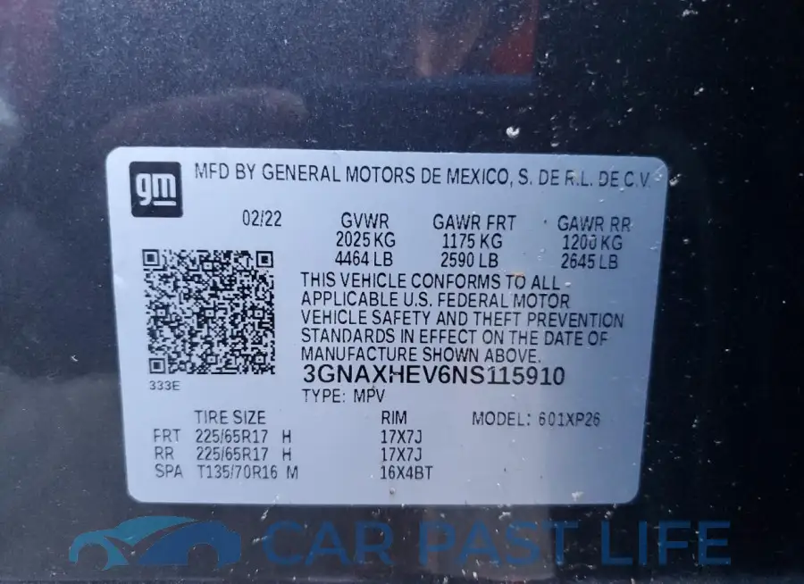 3GNAXHEV6NS115910# 13