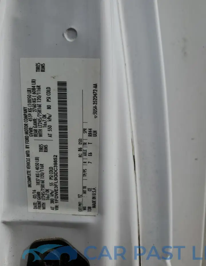 1FDWE3FL9GDC39852# 12