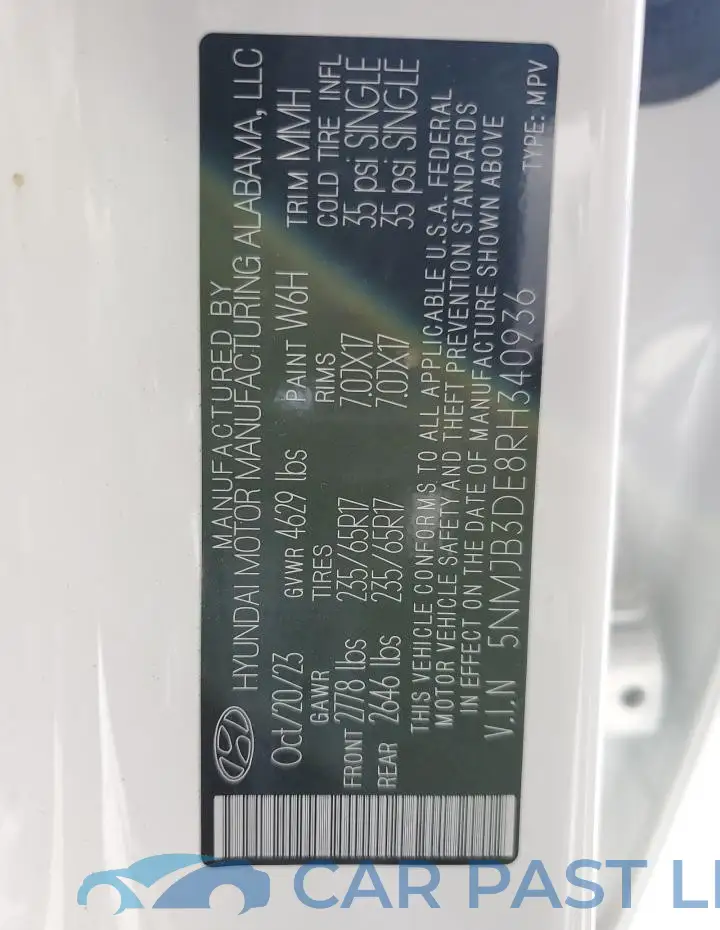 5NMJB3DE8RH340936# 13