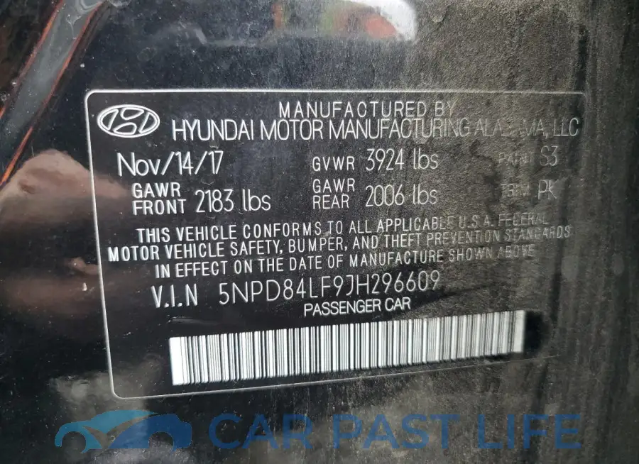 5NPD84LF9JH296609# 13