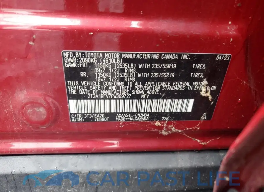 2T3A1RFV7PW369727# 13