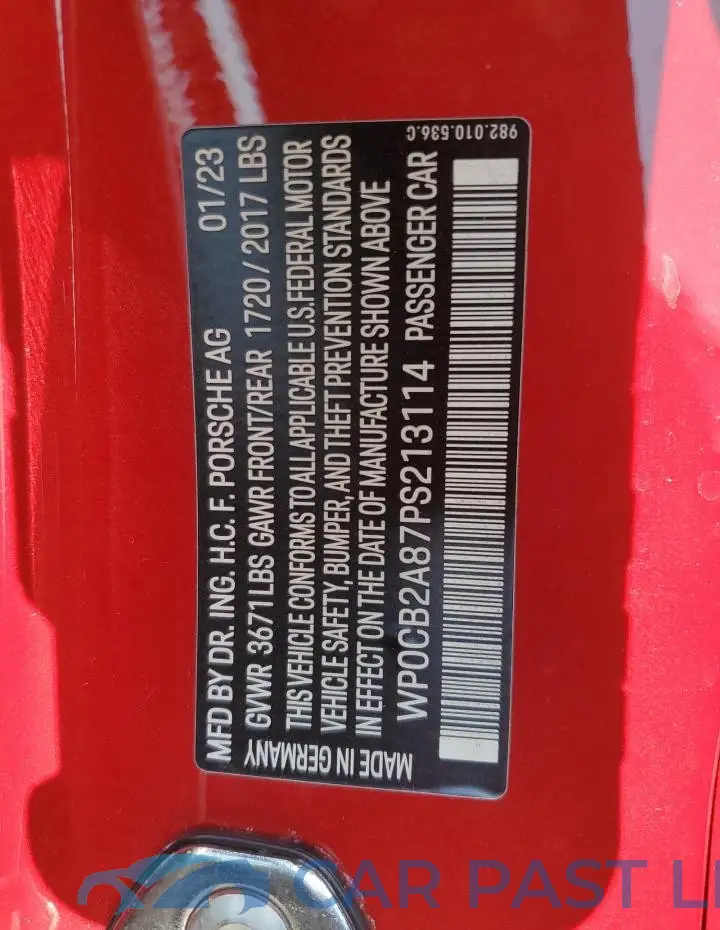 WP0CB2A87PS213114# 12