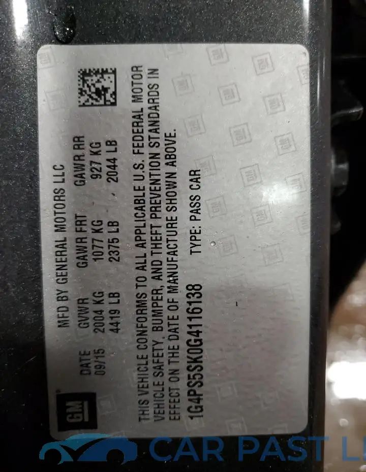 1G4PS5SK0G4116138# 12