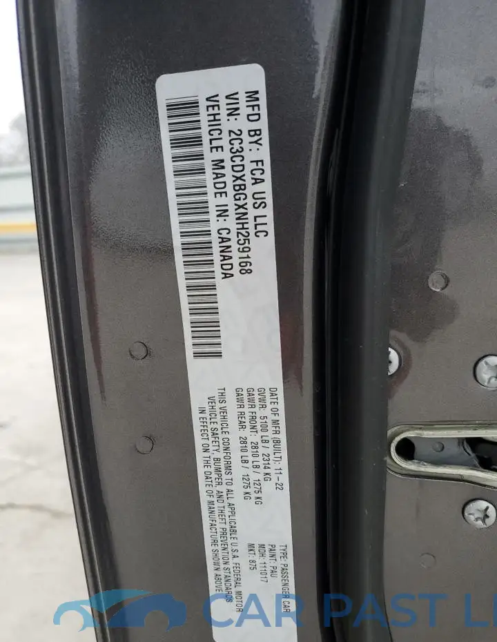 2C3CDXBGXNH259168# 12