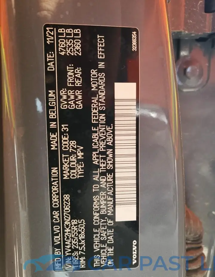 YV4AC2HK3N2706238# 13