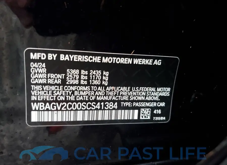 WBAGV2C00SCS41384# 13