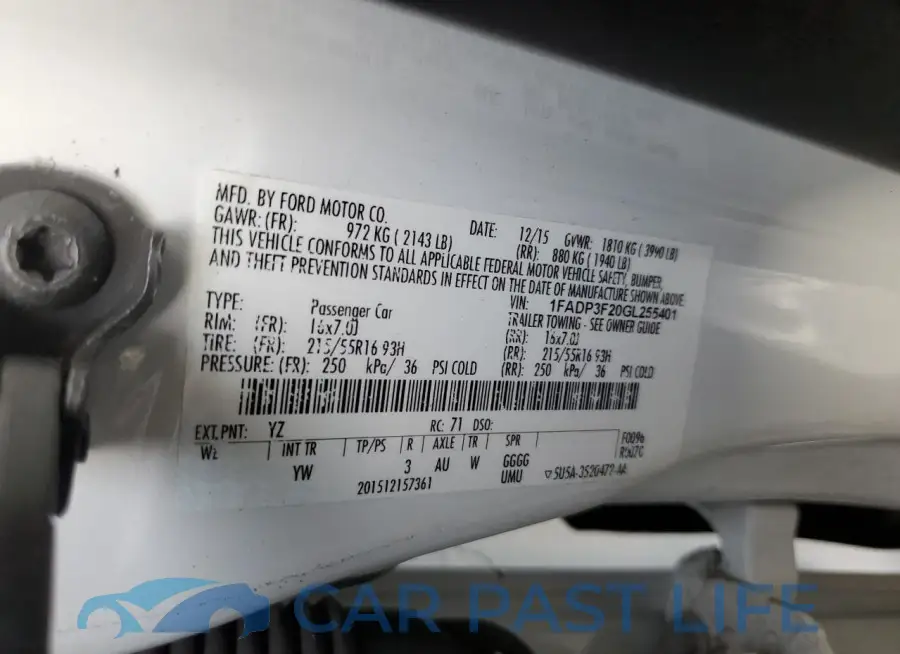 1FADP3F20GL255401# 12