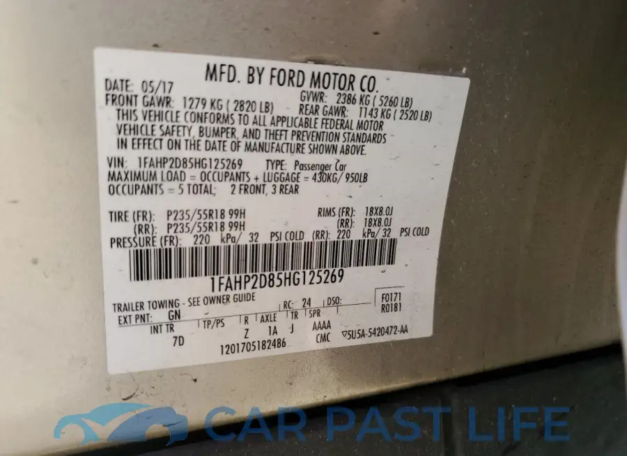 1FAHP2D85HG125269# 12
