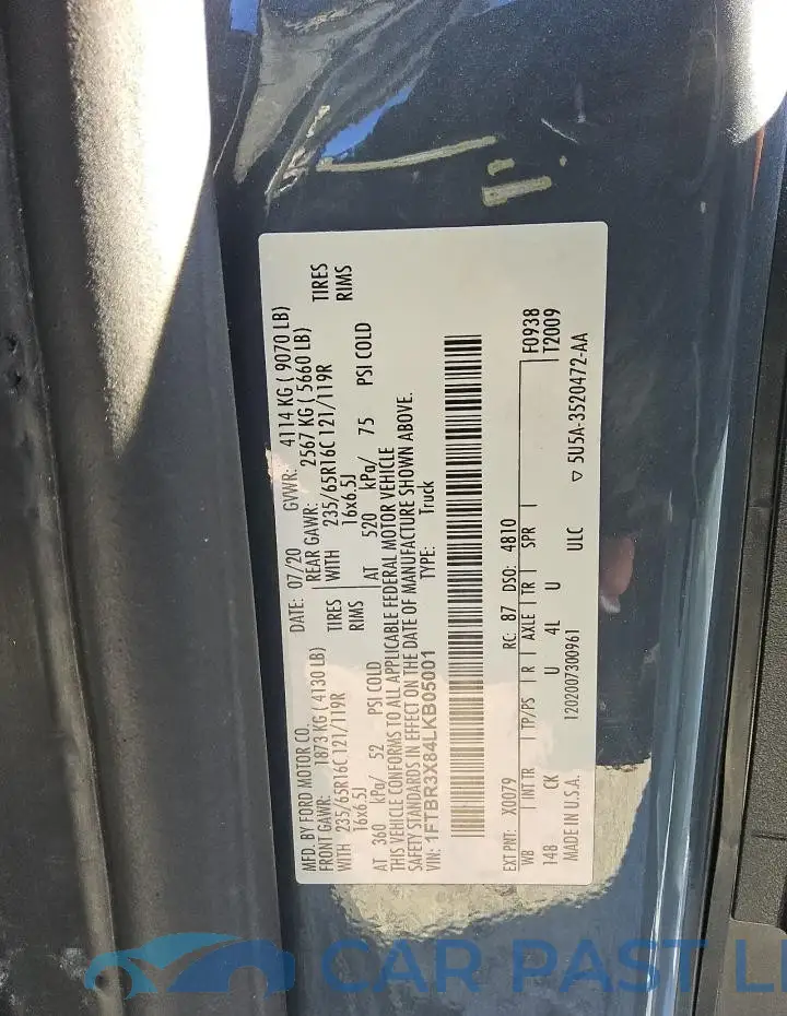 1FTBR3X84LKB05001# 14