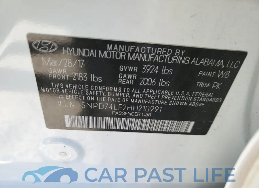 5NPD74LF2HH210991# 12