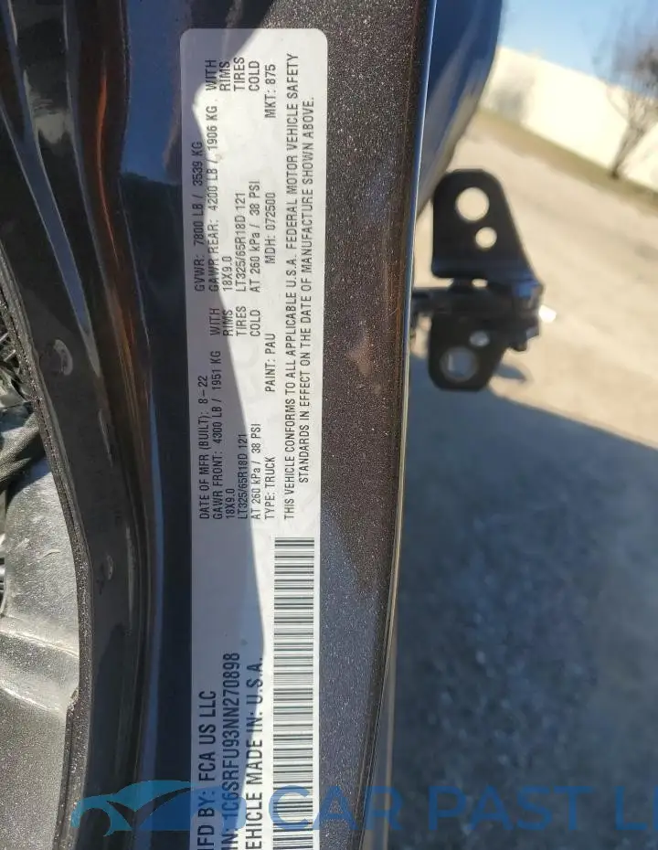1C6SRFU93NN270898# 12