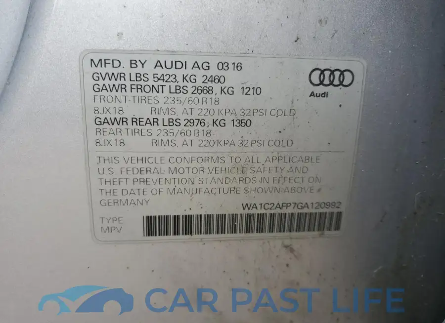 WA1C2AFP7GA120992# 13