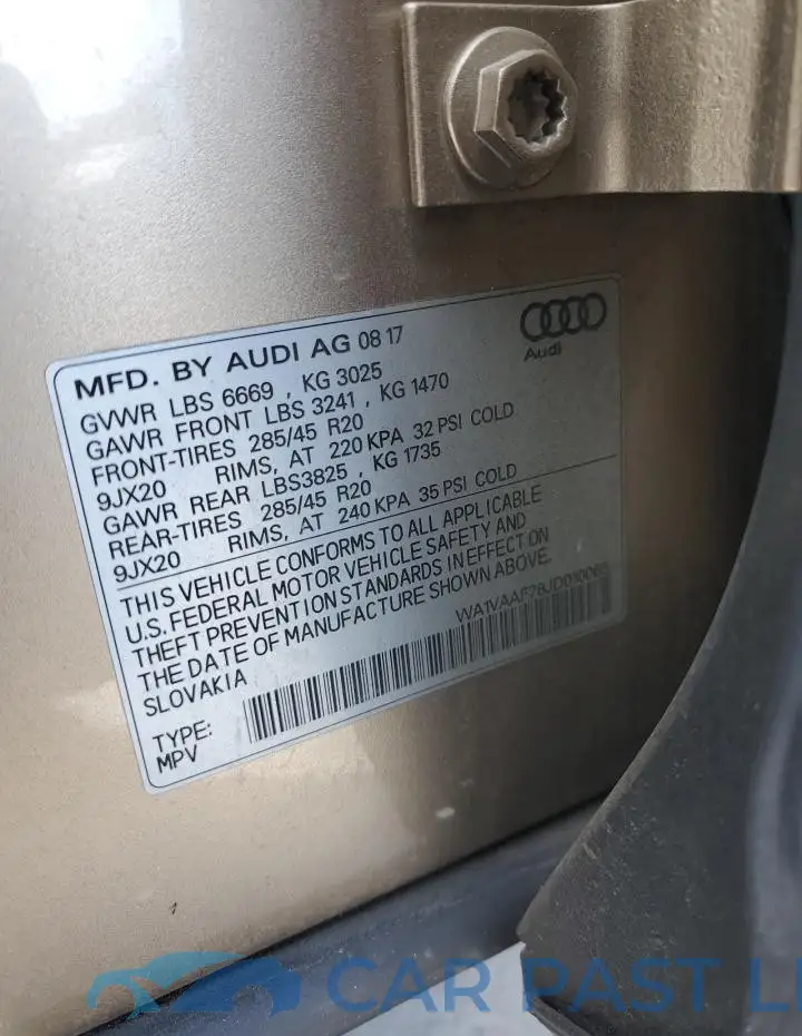 WA1VAAF78JD010065# 14