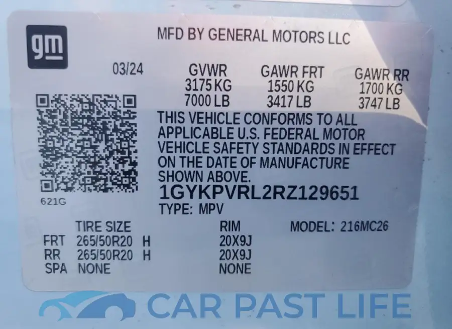 1GYKPVRL2RZ129651# 13
