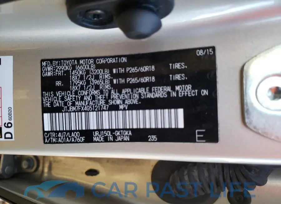 JTJBM7FX4G5121747# 13