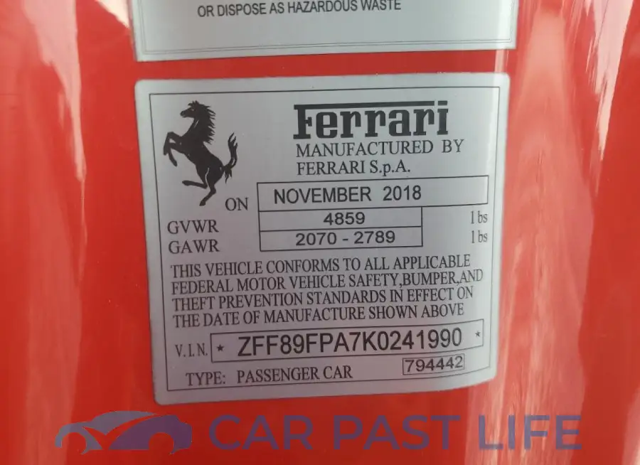ZFF89FPA7K0241990# 13