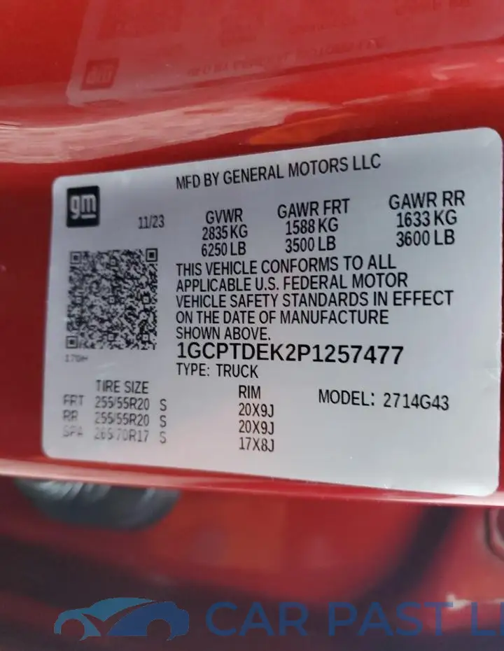 1GCPTDEK2P1257477# 12