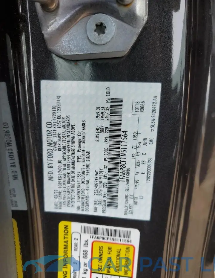 1FA6P8CF1N5111564# 12