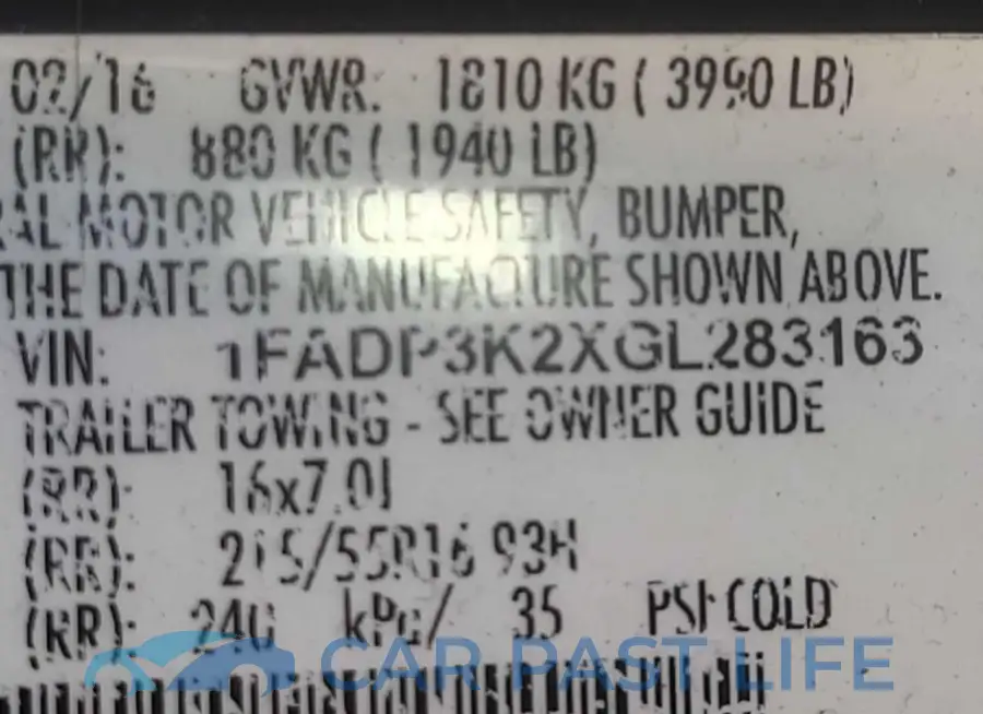 1FADP3K2XGL283163# 10