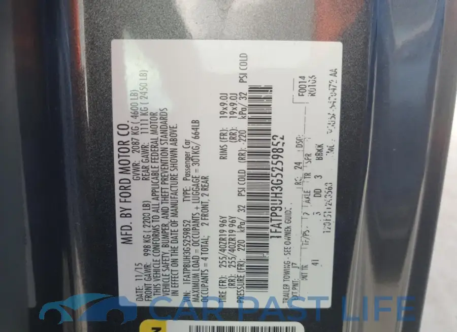 1FATP8UH3G5259852# 13