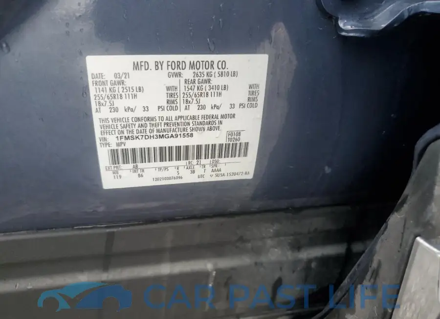 1FMSK7DH3MGA91558# 13