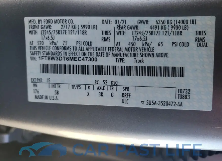 1FT8W3DT6MEC47300# 12