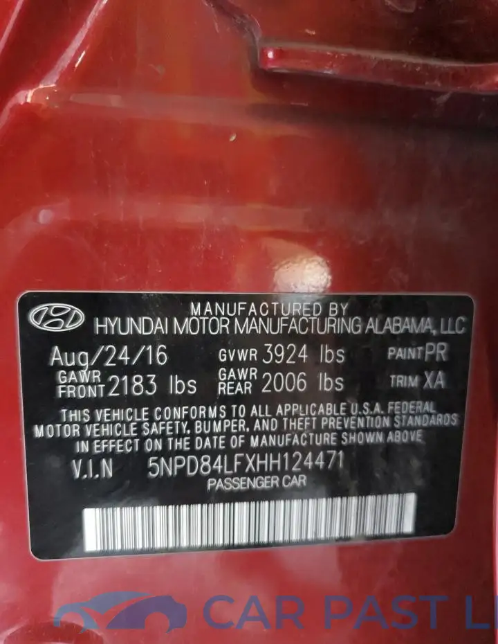 5NPD84LFXHH124471# 12