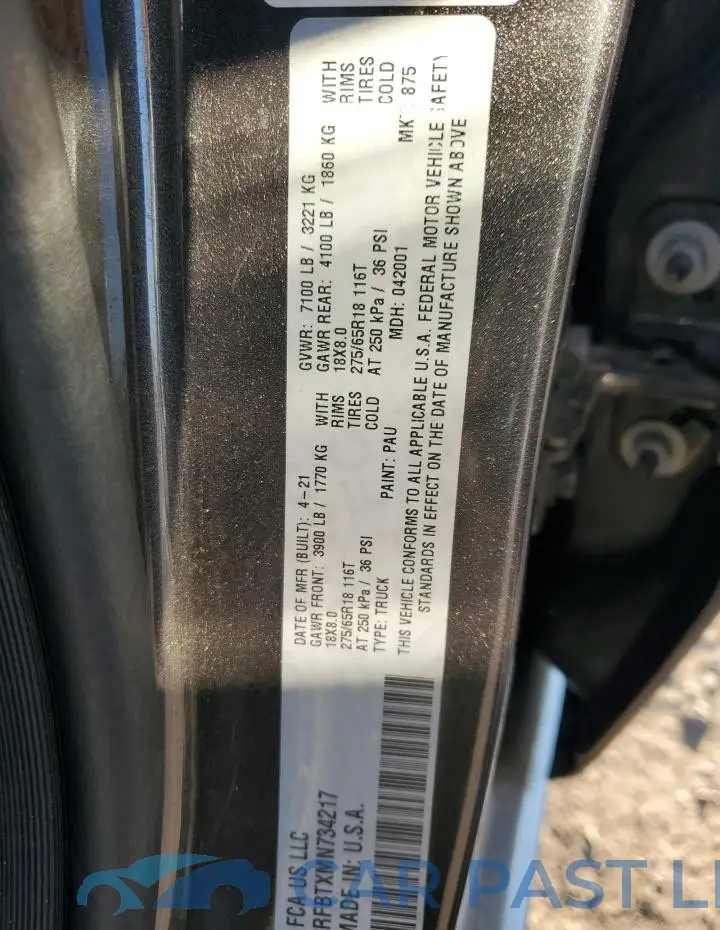 1C6SRFBTXMN734217# 12
