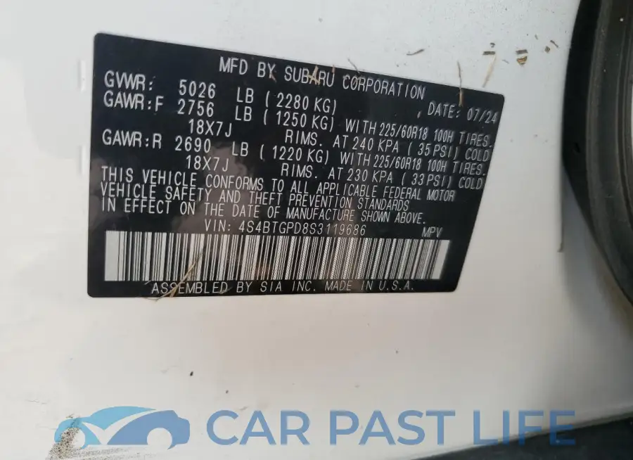 4S4BTGPD8S3119686# 13