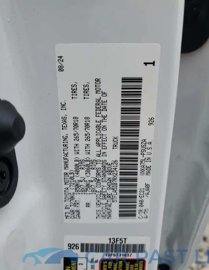 5TFLA5DB7RX234126# 12