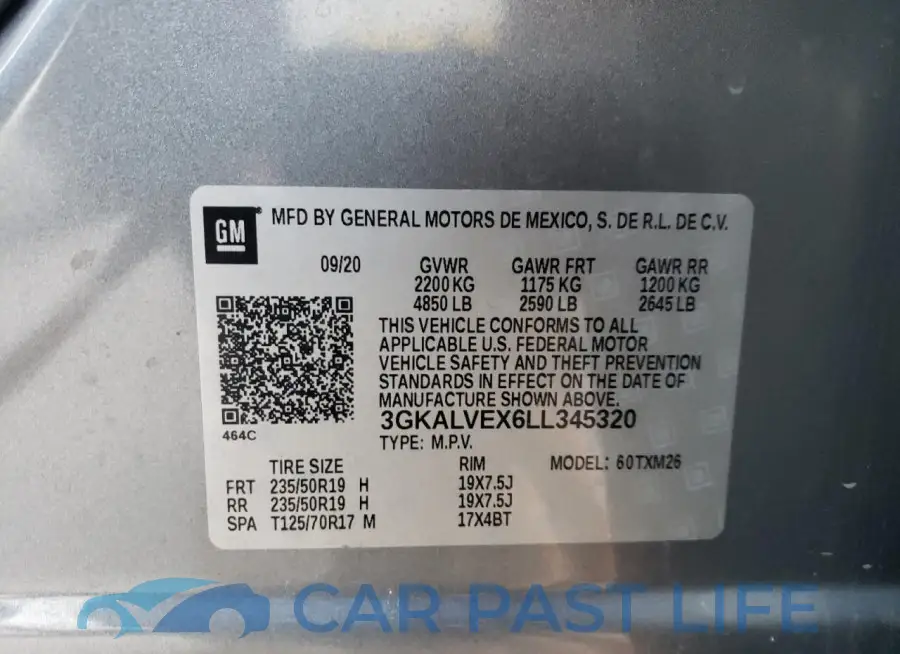 3GKALVEX6LL345320# 13