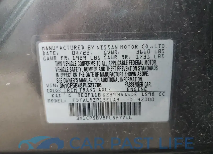 3N1CP5BV8PL527766# 13