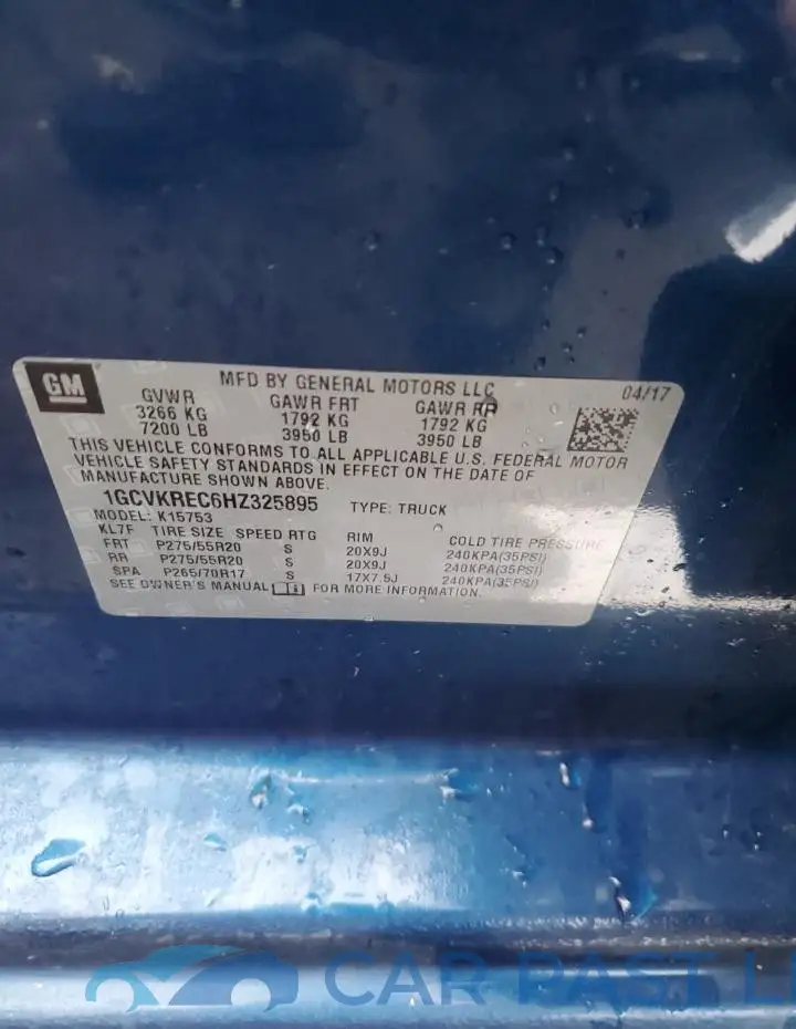 1GCVKREC6HZ325895# 12