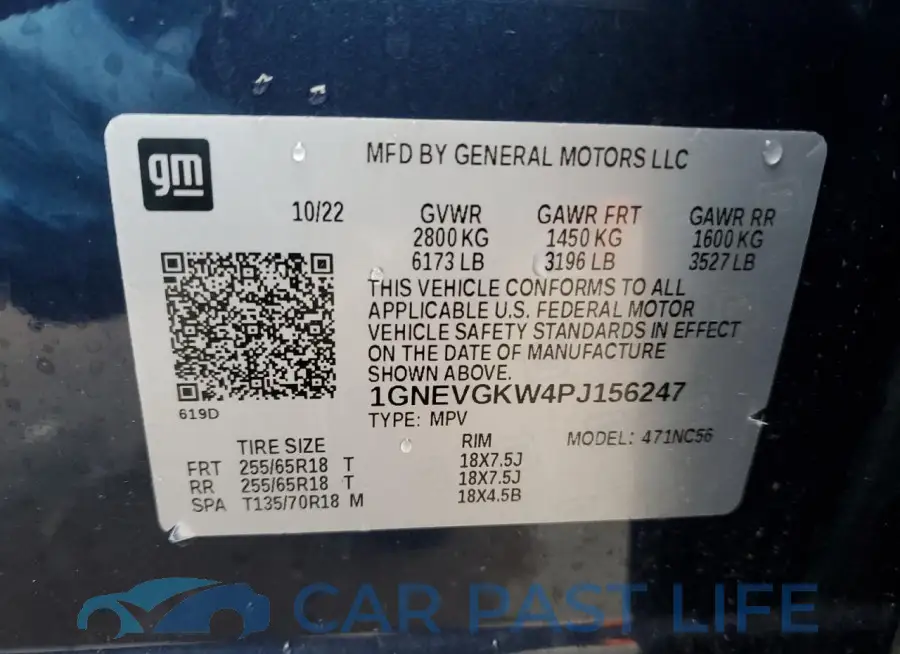 1GNEVGKW4PJ156247# 13