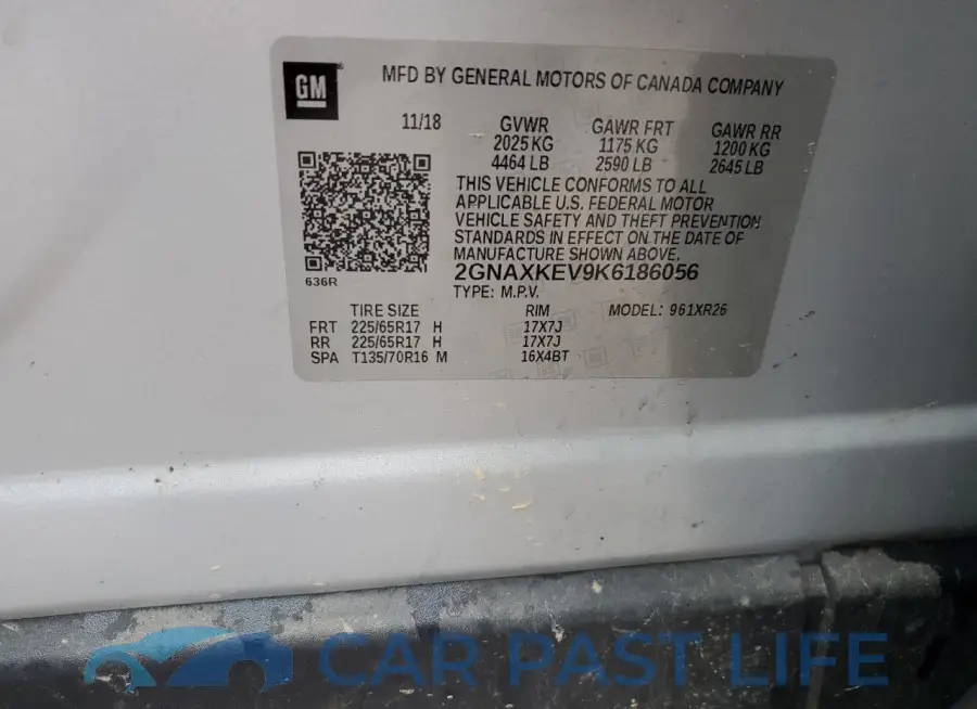 2GNAXKEV9K6186056# 13