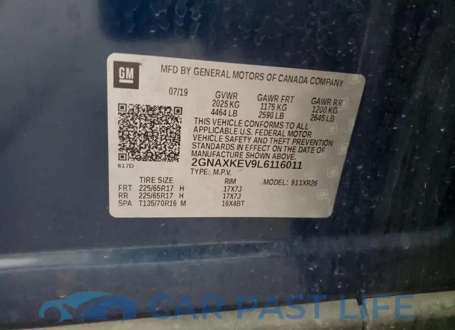 2GNAXKEV9L6116011# 13