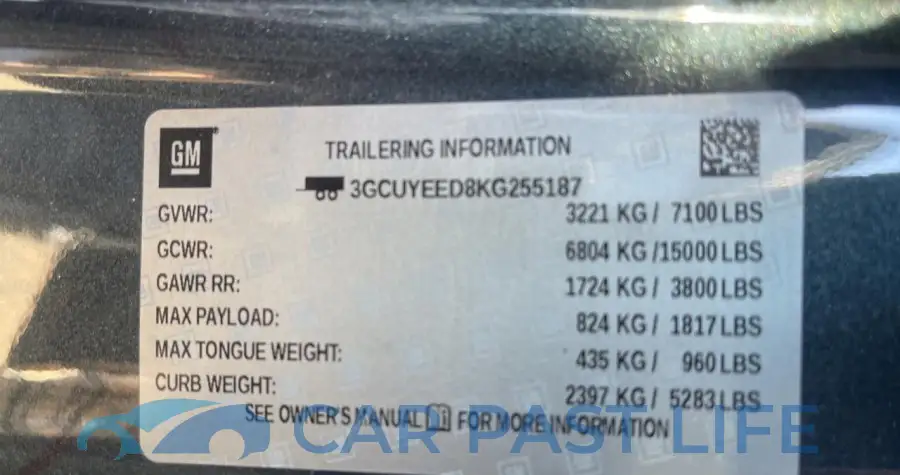 3GCUYEED8KG255187# 10