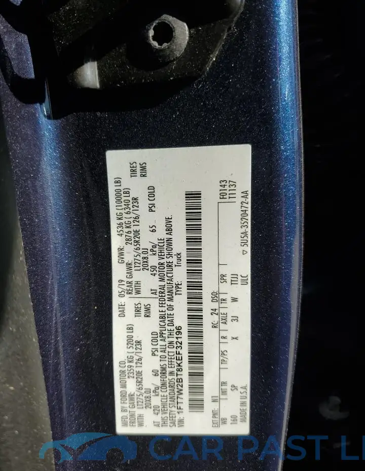 1FT7W2BT8KEF32196# 12