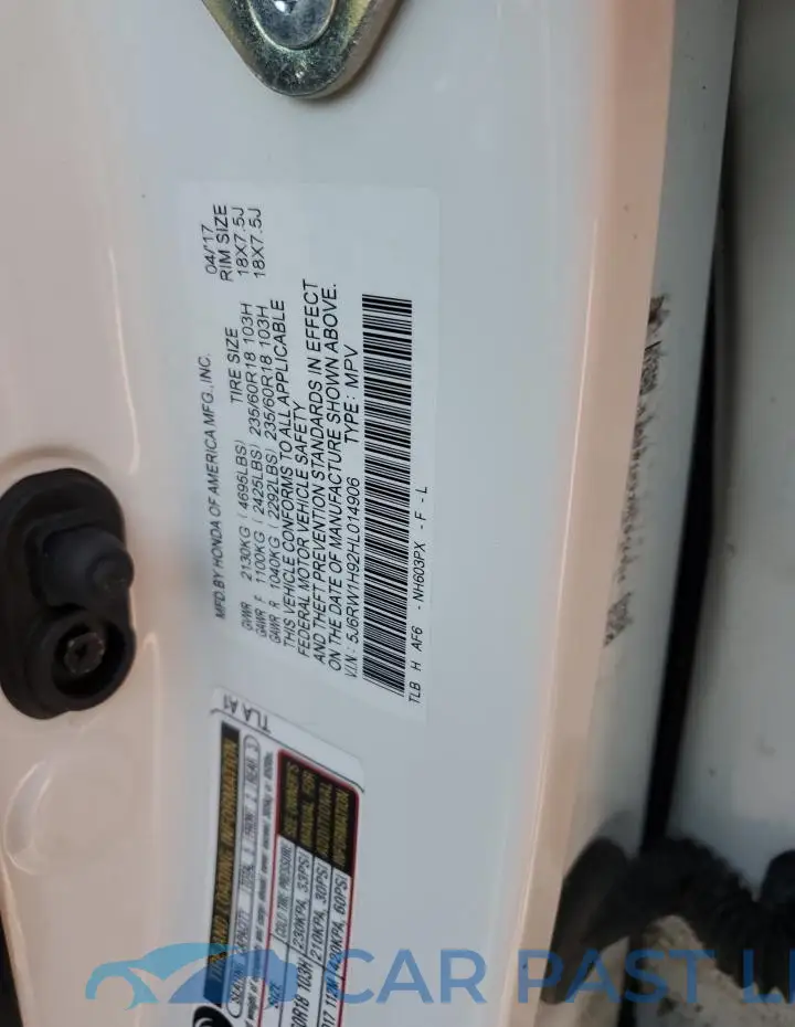 5J6RW1H92HL014906# 13