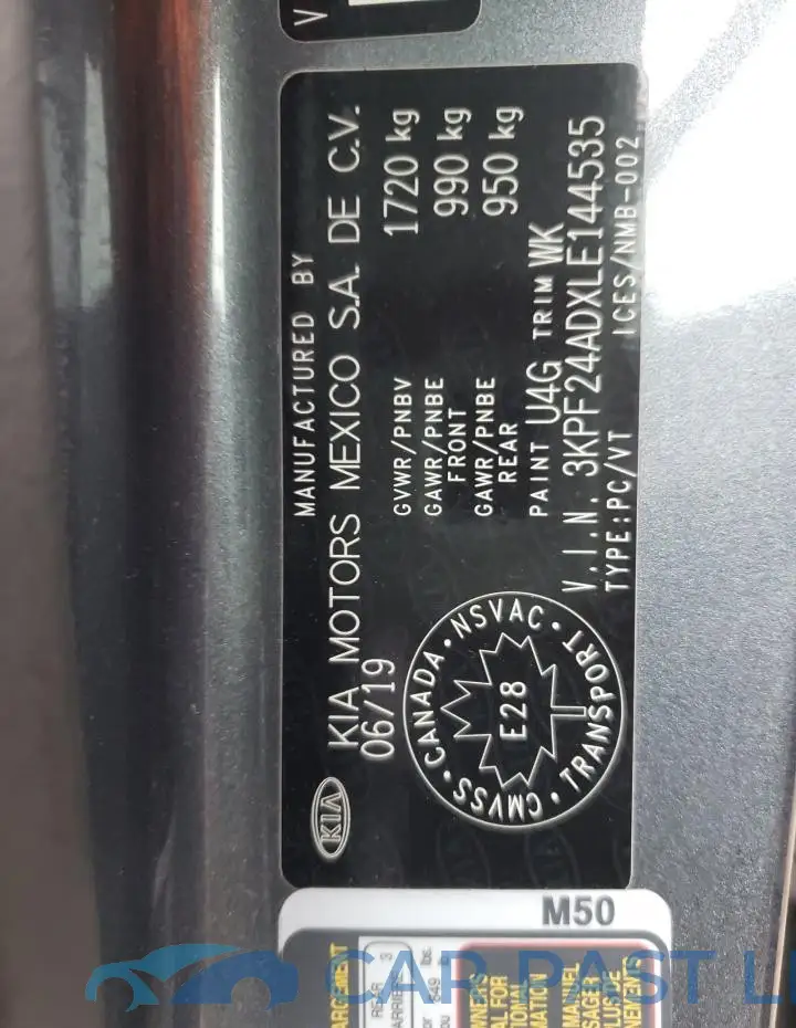 3KPF24ADXLE144535# 12