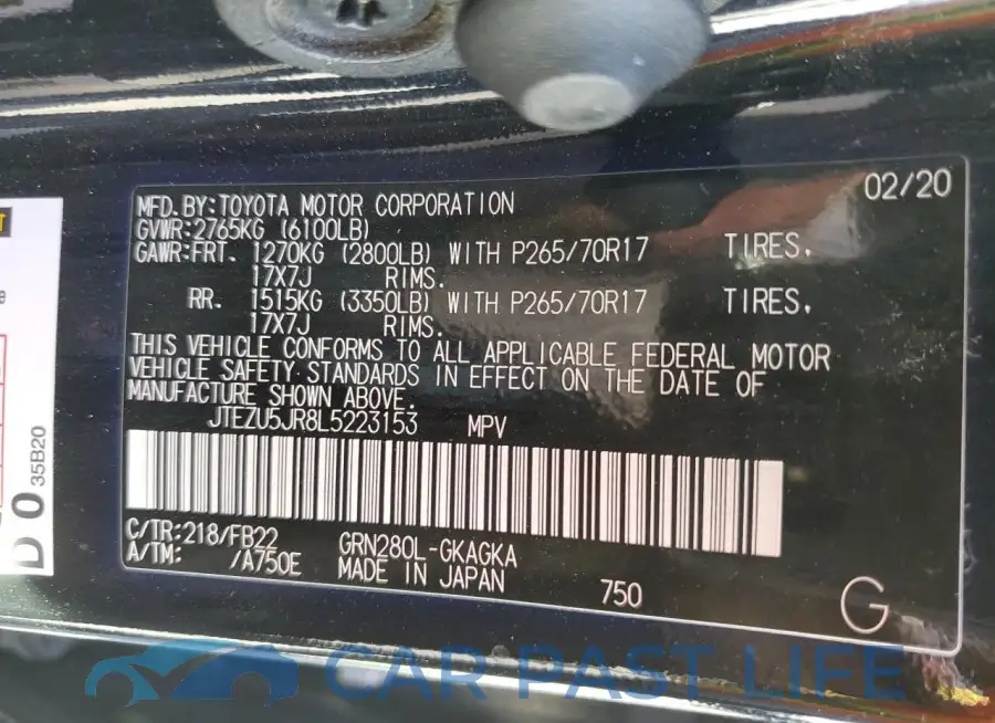 JTEZU5JR8L5223153# 13