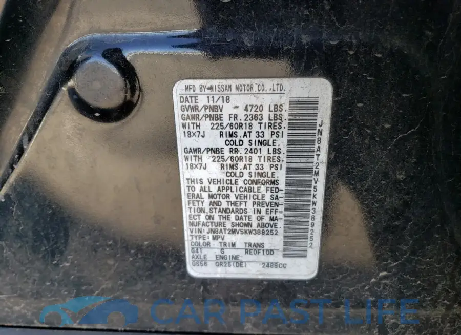 JN8AT2MV5KW389252# 13