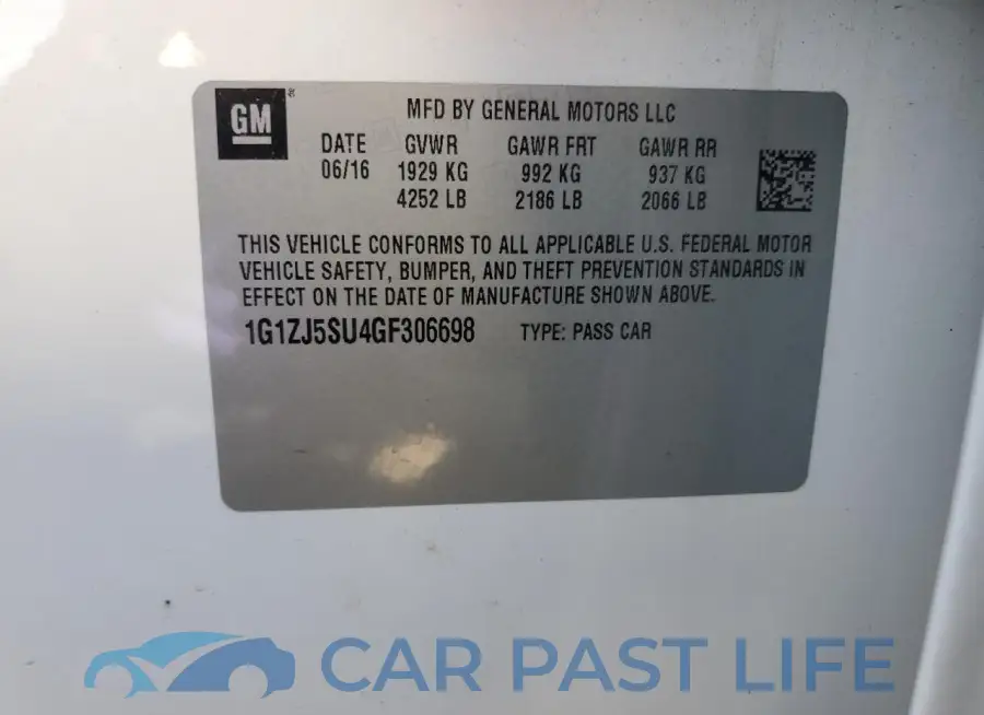 1G1ZJ5SU4GF306698# 12