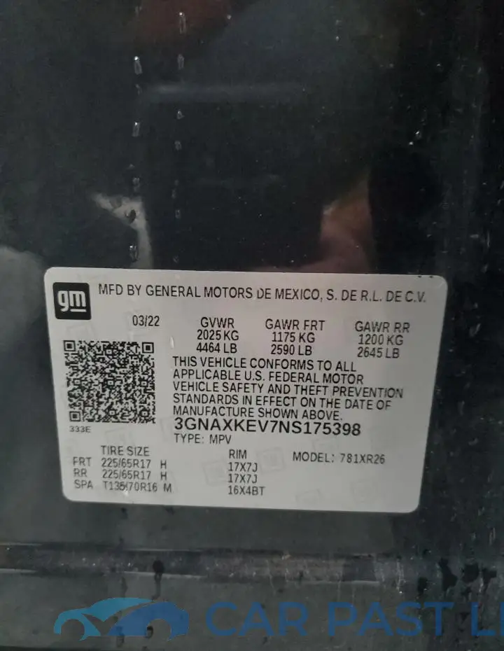 3GNAXKEV7NS175398# 13