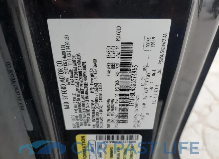 1FATP8UH3G5274965# 12